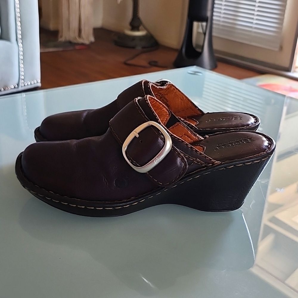 Born Leather Dark Academia Boho Hippie Mules Size 8 - Picture 3 of 9